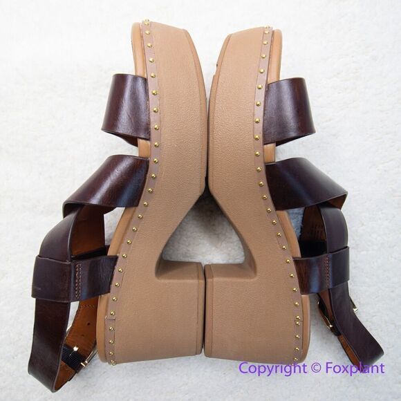 New! FitFlop women's Pilar Back-Strap Leather Clogs in‎ Brown, size 8 - Picture 9 of 16